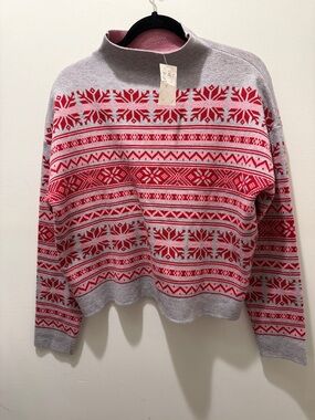 Joie fair isle mock neck sweater size large